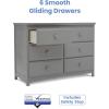 imageDelta Children Emerson 6 Drawer Dresser Greenguard Gold Certified Bianca WhiteGrey