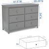 imageDelta Children Emerson 6 Drawer Dresser Greenguard Gold Certified Bianca WhiteGrey