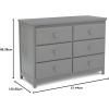 imageDelta Children Emerson 6 Drawer Dresser Greenguard Gold Certified Bianca WhiteGrey