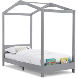 imageDelta Children Poppy House Wood Twin Bed Platform Bed  No Box Spring Needed Blush PinkGrey