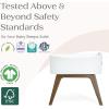 imageDelta Children Aero Smart Auto Glide Bassinet with Cry Detection ampamp Response  Bluetooth FSCCertified Wood Organic Performance Fabric WaterResistant Mattress Pad ampamp Breathable Sheets WhiteAcornSmart Bluetooth