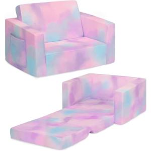 imageDelta Children Cozee Blue Camo Convertible Foam Chair to Lounger for KidsPink Tie Dye