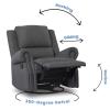 imageDelta Children Dylan Nursery Recliner Glider Swivel Chair Charcoal