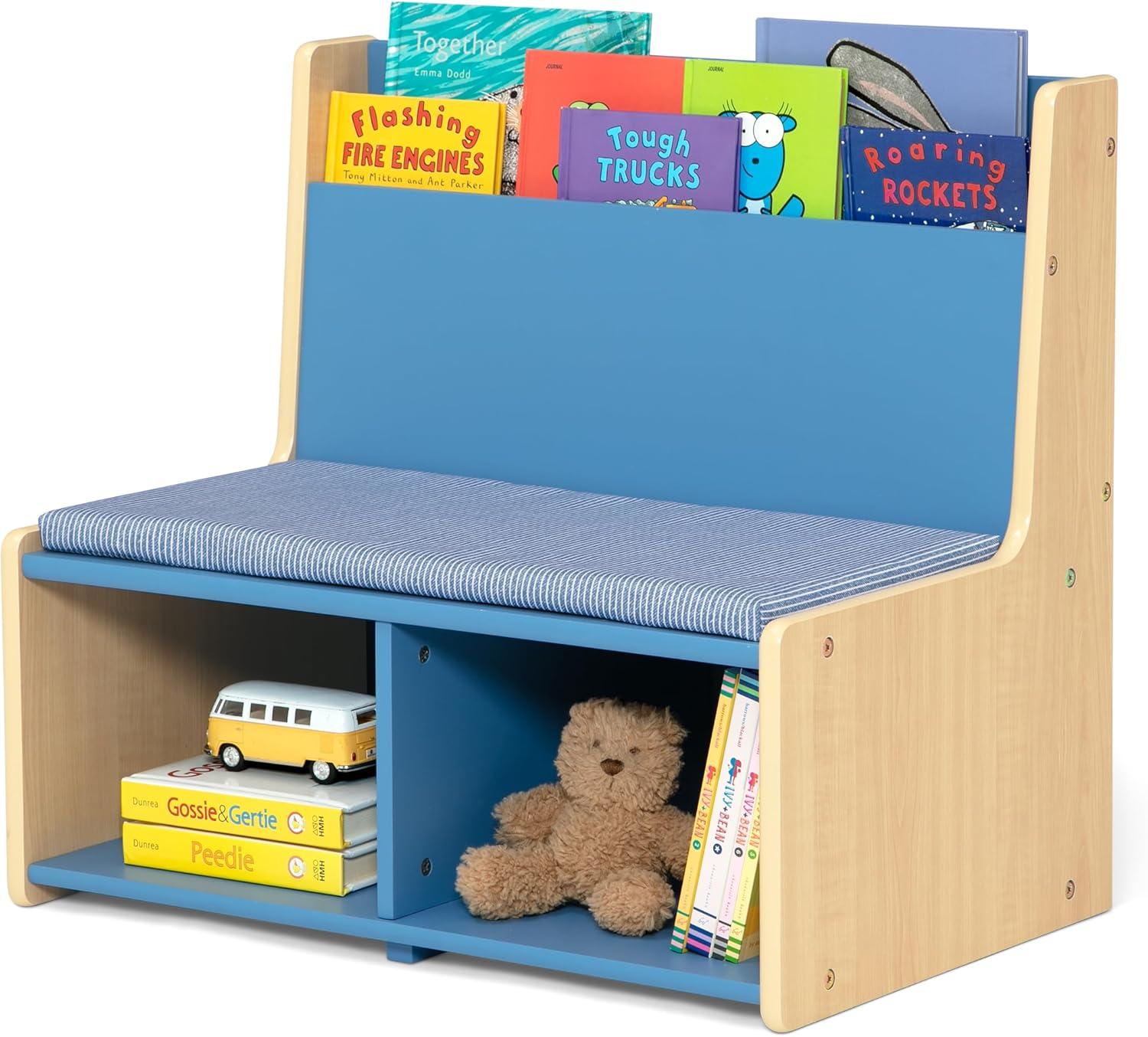 imageDelta Children  GapKids Reading Nook with Padded Bench  Greenguard Gold Certified PastelIndigo Blue