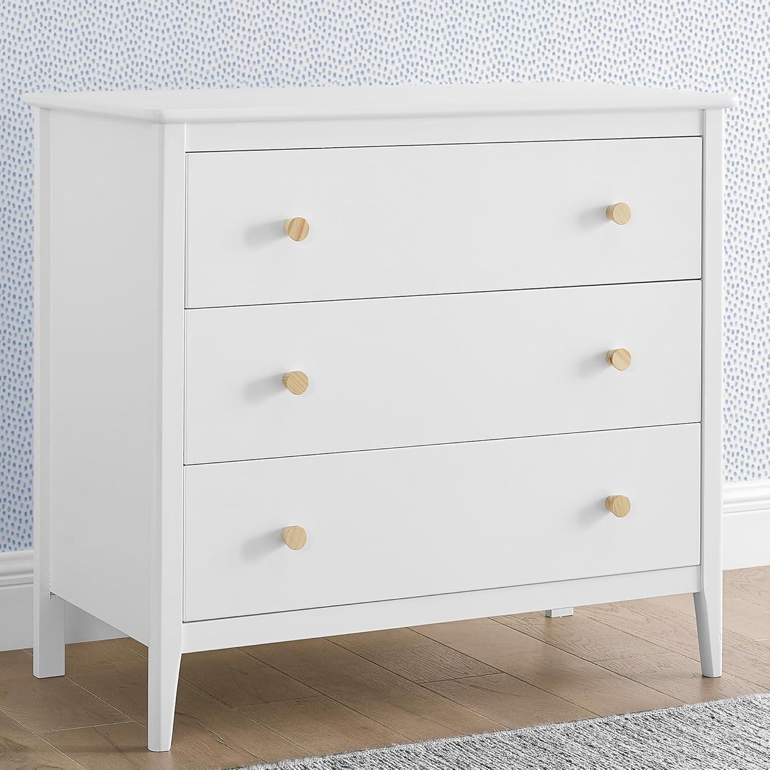 imageDelta Children Callum 3 Drawer Dresser with Interlocking Drawers Bianca WhiteNaturalBianca WhiteNatural