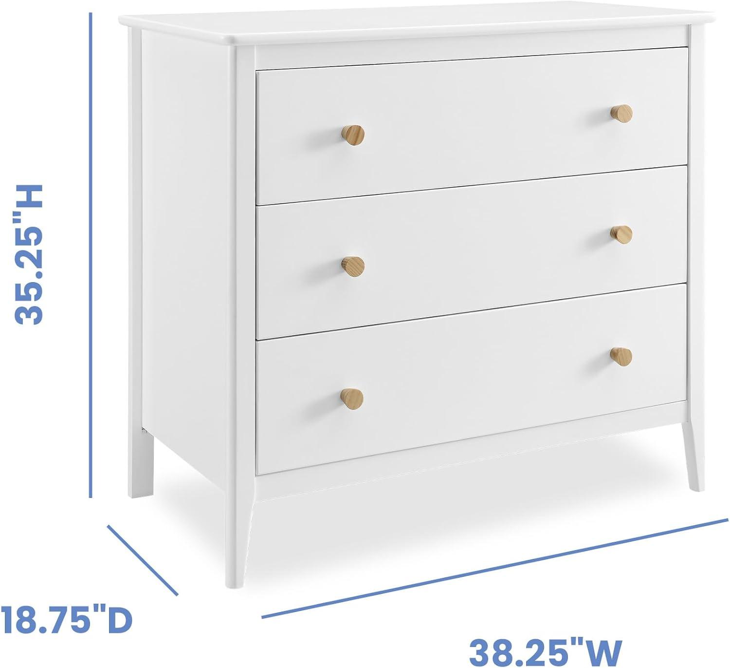 imageDelta Children Callum 3 Drawer Dresser with Interlocking Drawers Bianca WhiteNaturalBianca WhiteNatural