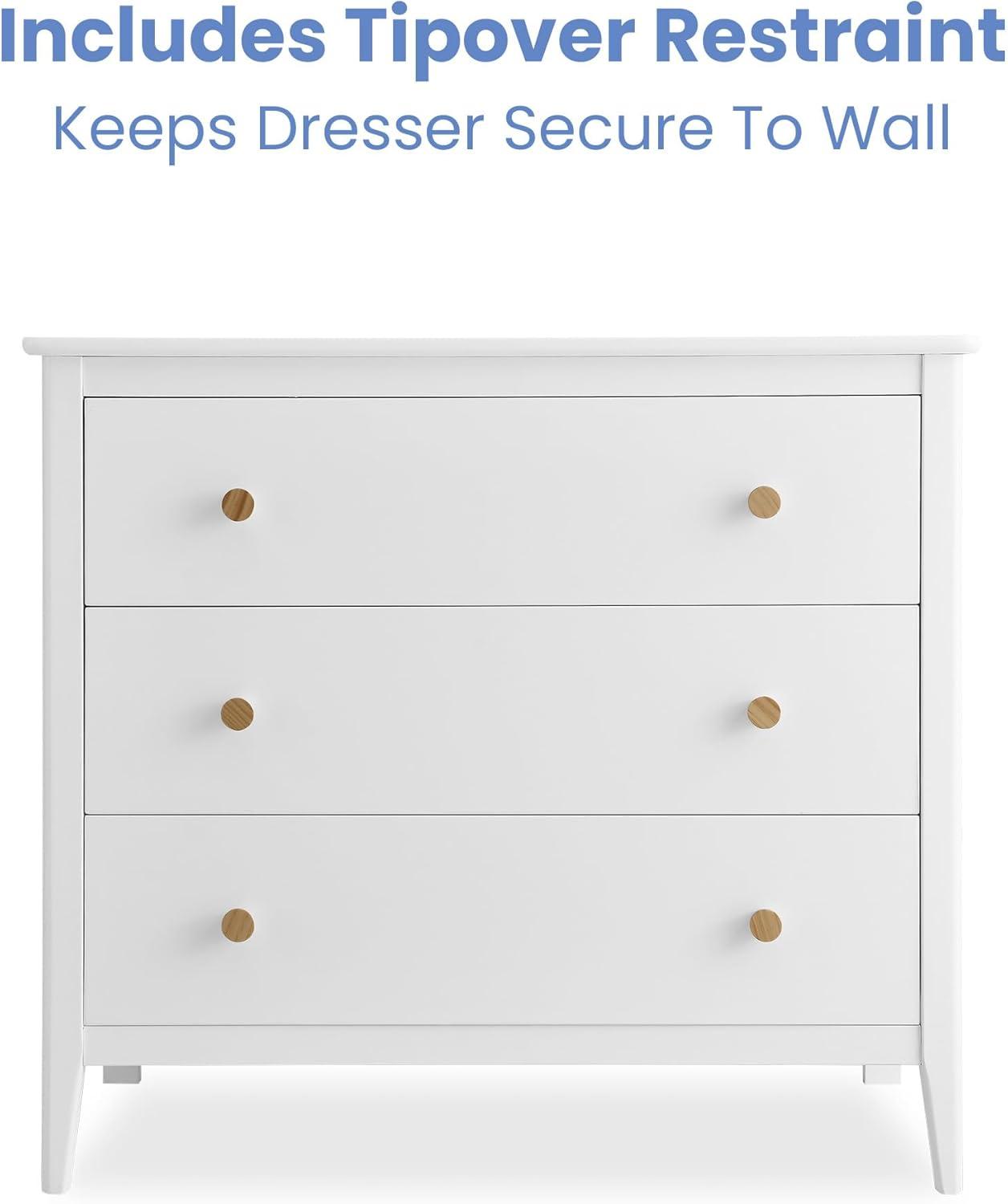 imageDelta Children Callum 3 Drawer Dresser with Interlocking Drawers Bianca WhiteNaturalBianca WhiteNatural