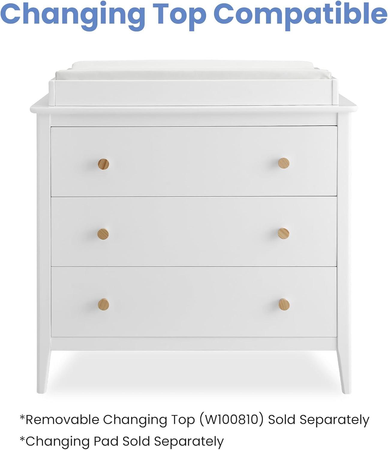 imageDelta Children Callum 3 Drawer Dresser with Interlocking Drawers Bianca WhiteNaturalBianca WhiteNatural