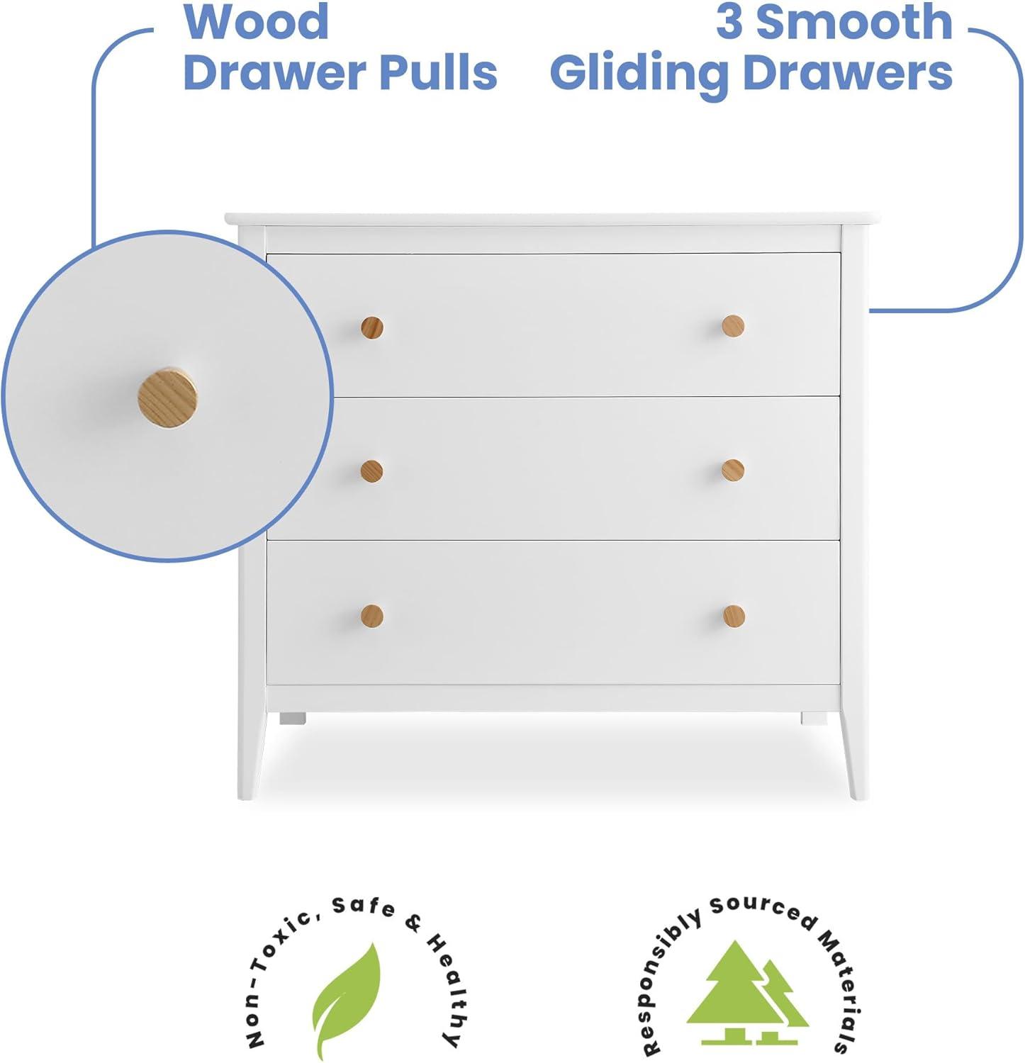 imageDelta Children Callum 3 Drawer Dresser with Interlocking Drawers Bianca WhiteNaturalBianca WhiteNatural