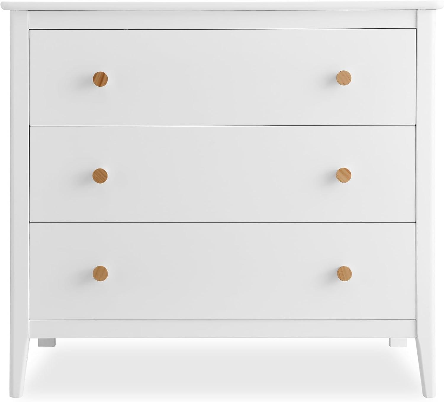 imageDelta Children Callum 3 Drawer Dresser with Interlocking Drawers Bianca WhiteNaturalBianca WhiteNatural