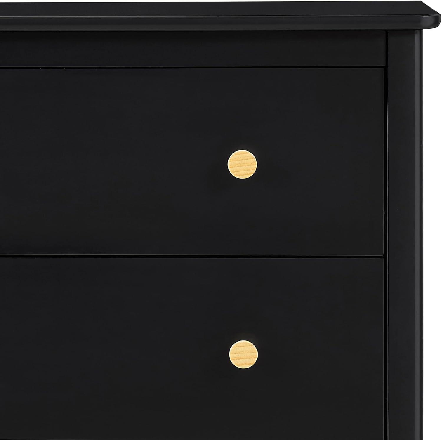 imageDelta Children Callum 3 Drawer Dresser with Interlocking Drawers Bianca WhiteNaturalBlack EbonyNatural
