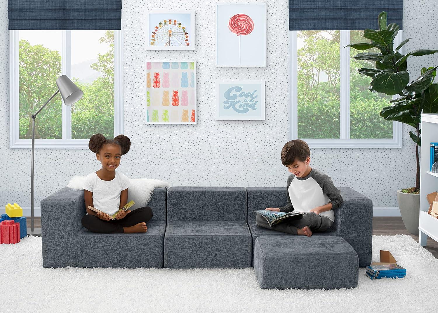 imageDelta Children Cozee 4Piece Sectional Sofa Set 20quotD x 20quotW x 155quotH Grey