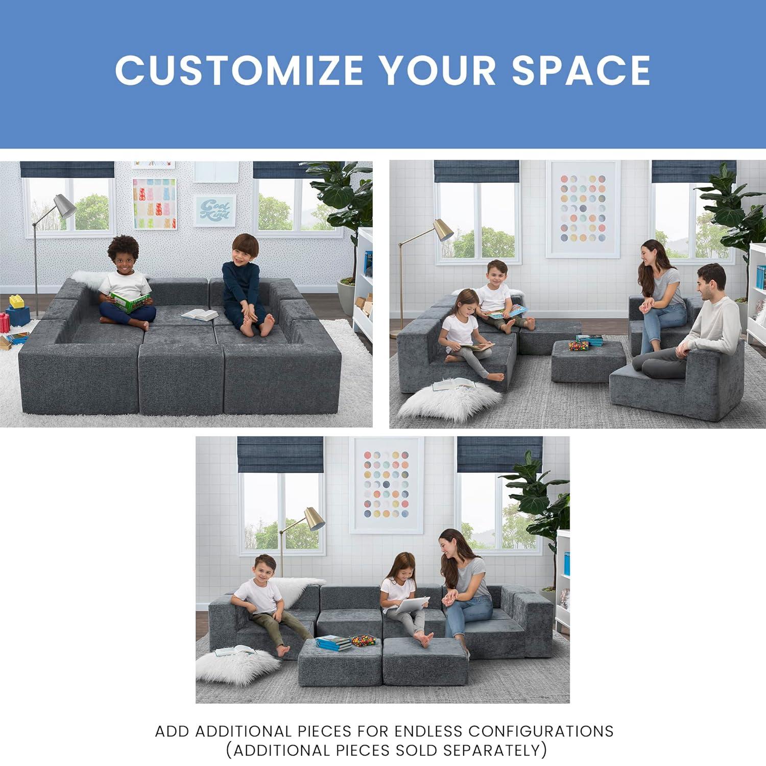 imageDelta Children Cozee 4Piece Sectional Sofa Set 20quotD x 20quotW x 155quotH Grey