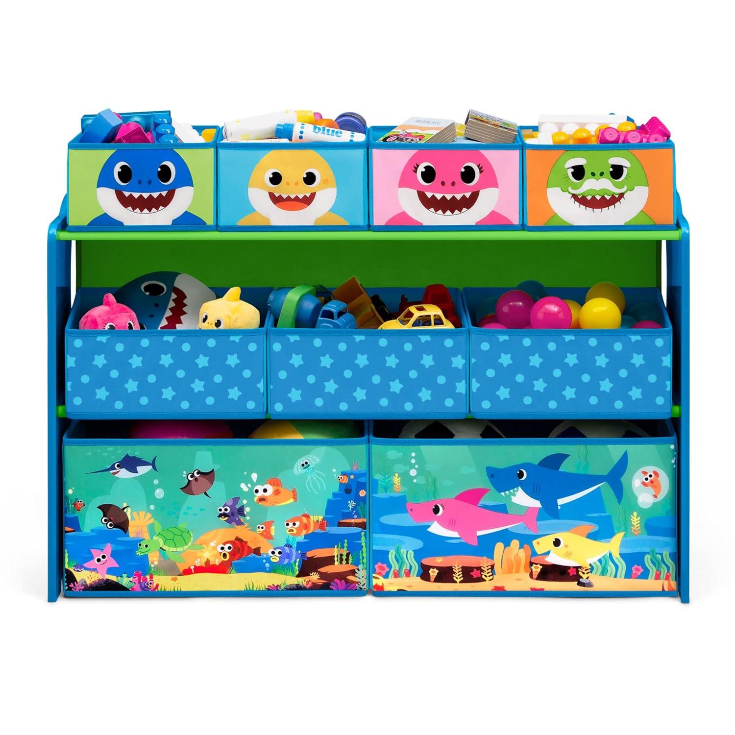 imageDelta Children Disney Princess Deluxe 9 Bin Design and Store Toy Organizer Greenguard Gold CertifiedBaby Shark