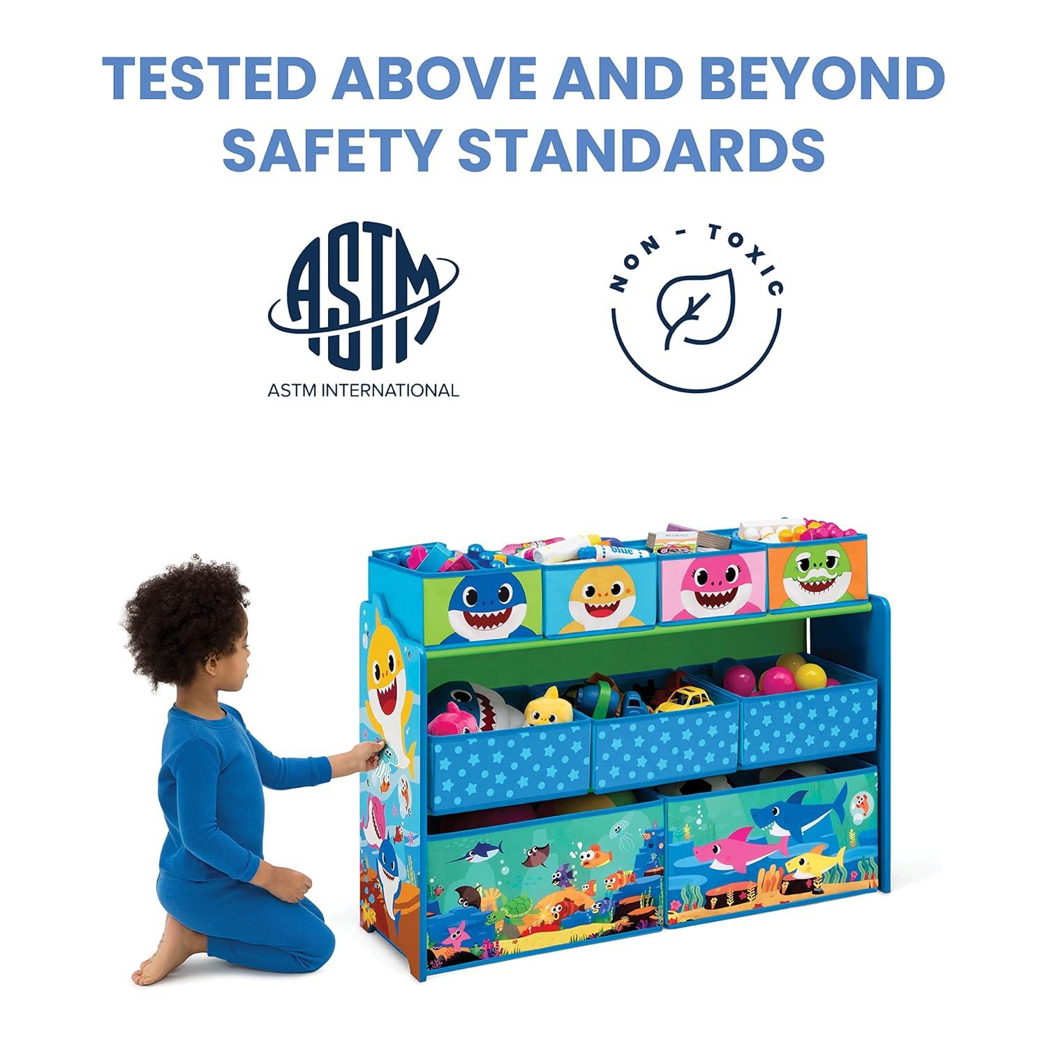 imageDelta Children Disney Princess Deluxe 9 Bin Design and Store Toy Organizer Greenguard Gold CertifiedBaby Shark