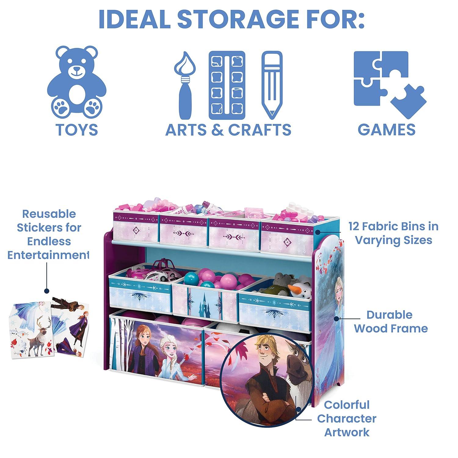 imageDelta Children Disney Princess Deluxe 9 Bin Design and Store Toy Organizer Greenguard Gold CertifiedDisney Frozen