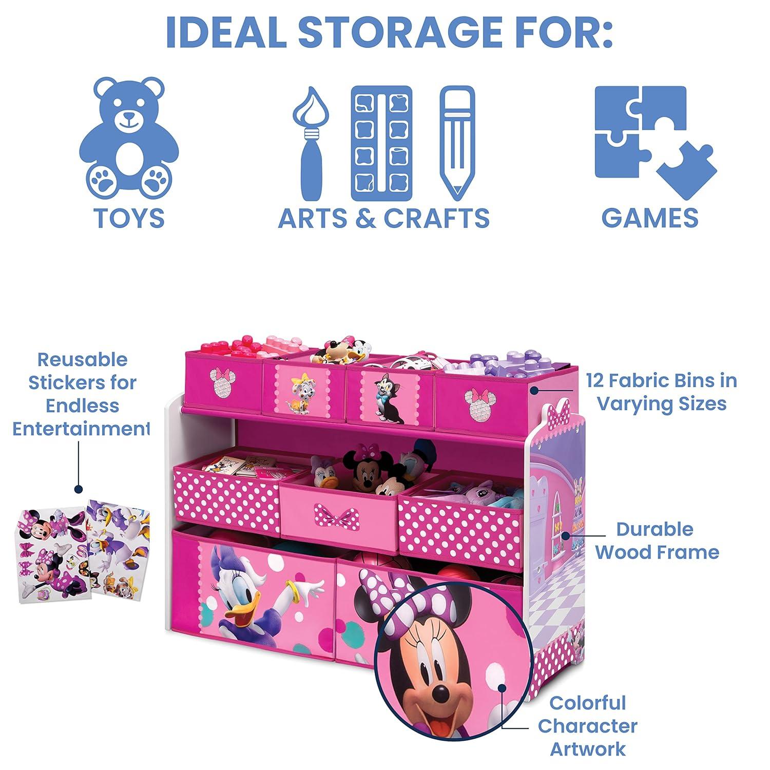 imageDelta Children Disney Princess Deluxe 9 Bin Design and Store Toy Organizer Greenguard Gold CertifiedDisney Minnie Mouse