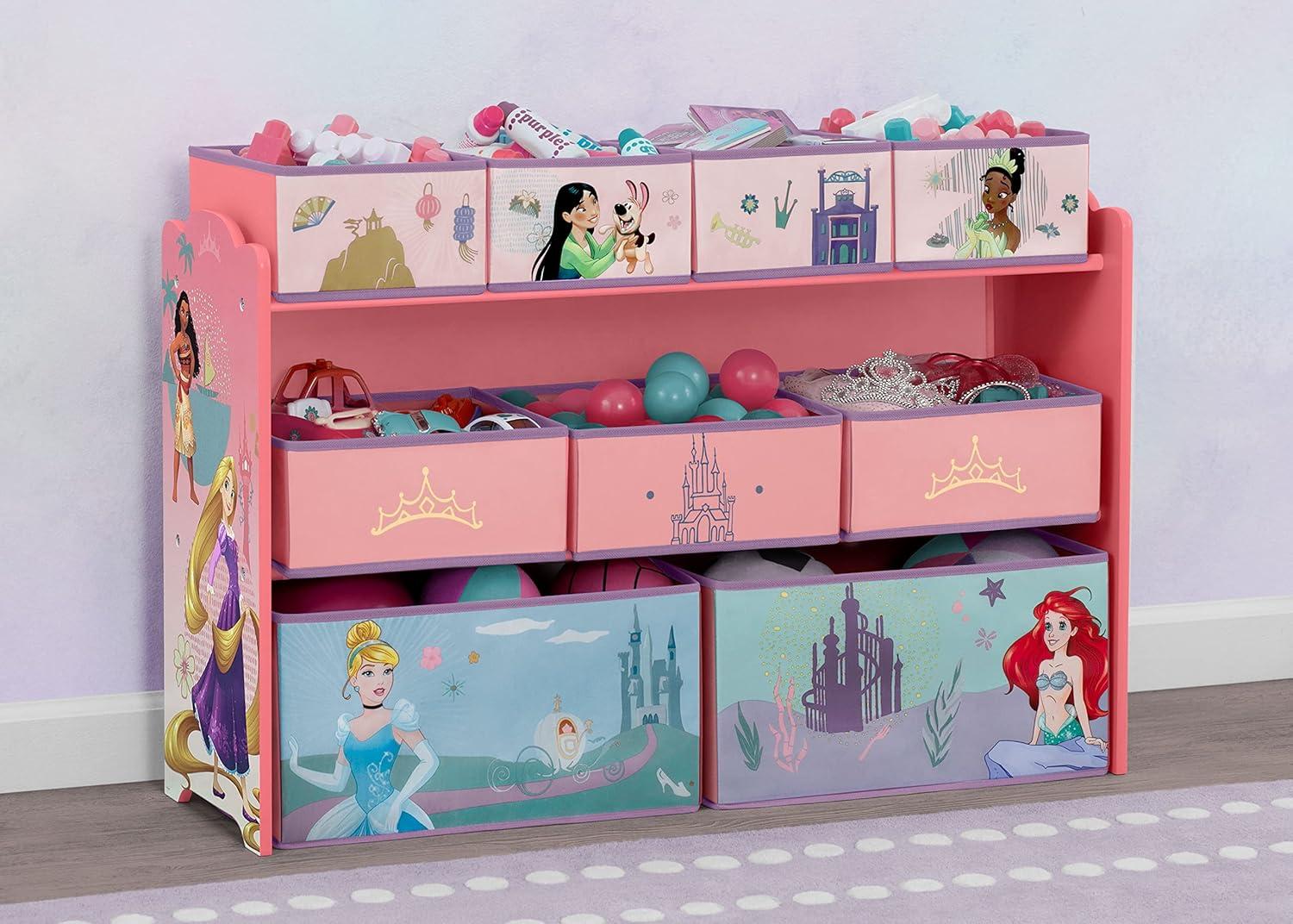 imageDelta Children Disney Princess Deluxe 9 Bin Design and Store Toy Organizer Greenguard Gold CertifiedDisney Princess