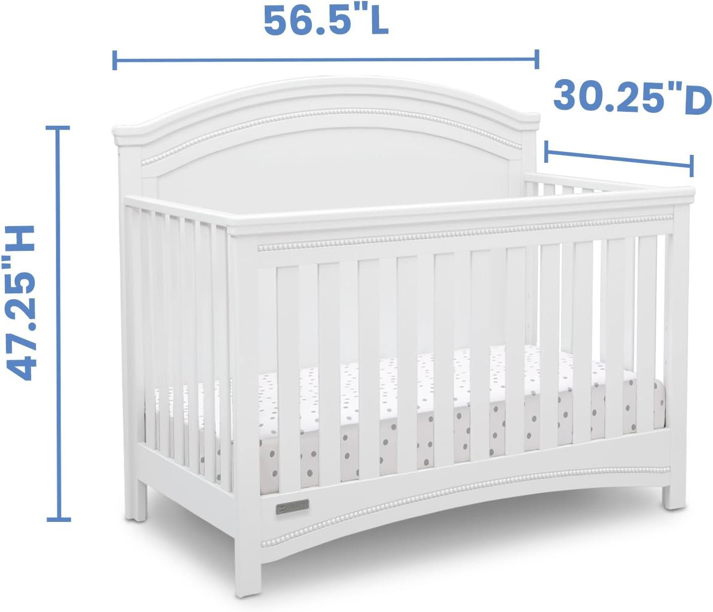 imageDelta Children Simmons Kids SlumberTime Emma 4in1 Convertible Baby Crib N More  Greenguard Gold Certified Bianca WhiteBianca White