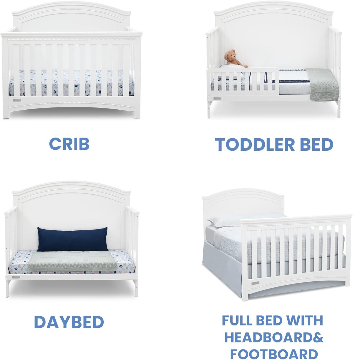 imageDelta Children Simmons Kids SlumberTime Emma 4in1 Convertible Baby Crib N More  Greenguard Gold Certified Bianca WhiteBianca White