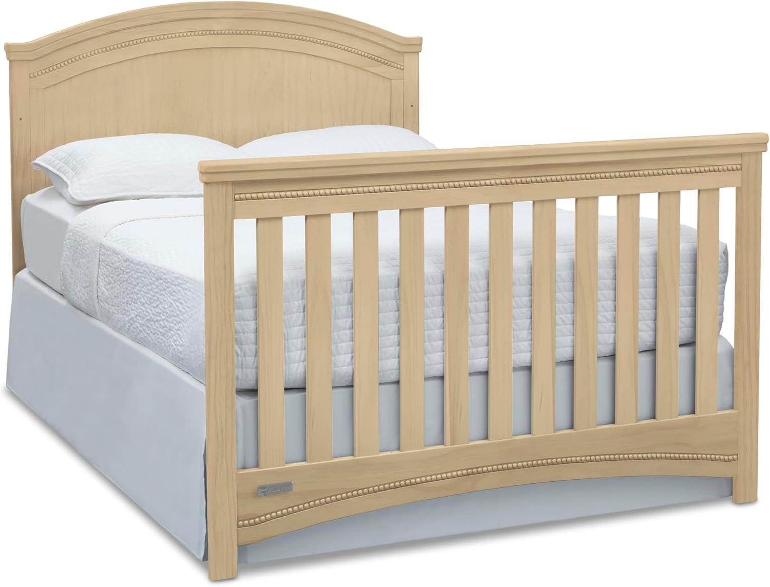 imageDelta Children Simmons Kids SlumberTime Emma 4in1 Convertible Baby Crib N More  Greenguard Gold Certified Bianca WhiteNatural Sandstone