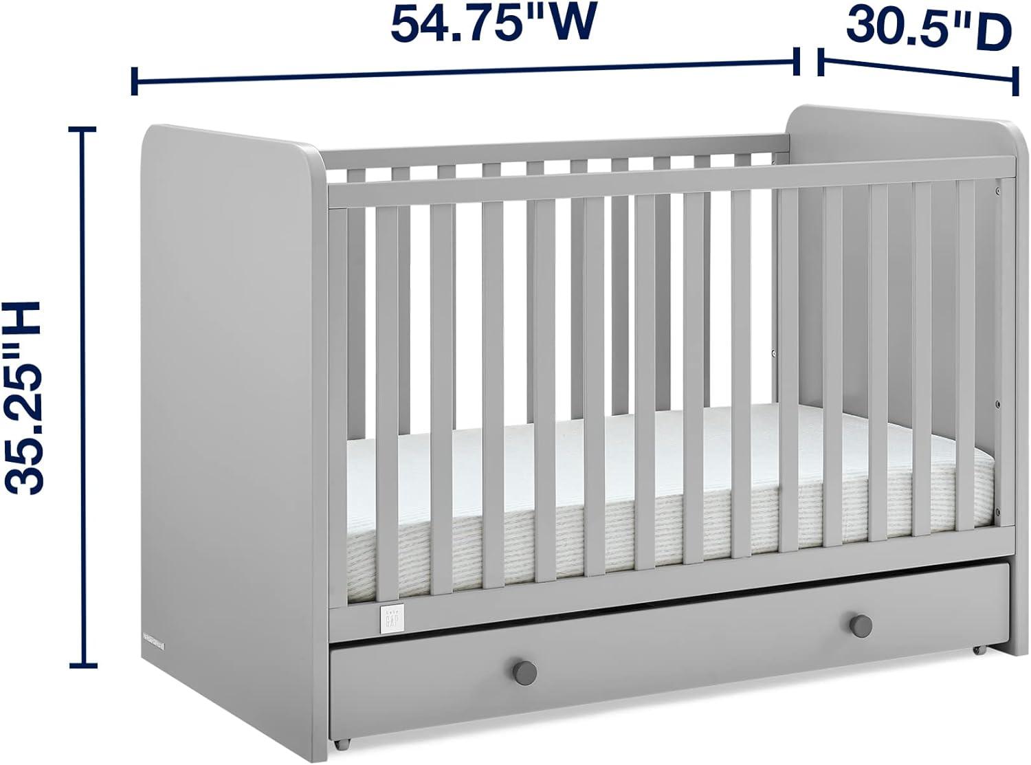 imageGAP babyGap Graham 4in1 Convertible Crib with Storage Drawer  Greenguard Gold Certified GreyDark Grey