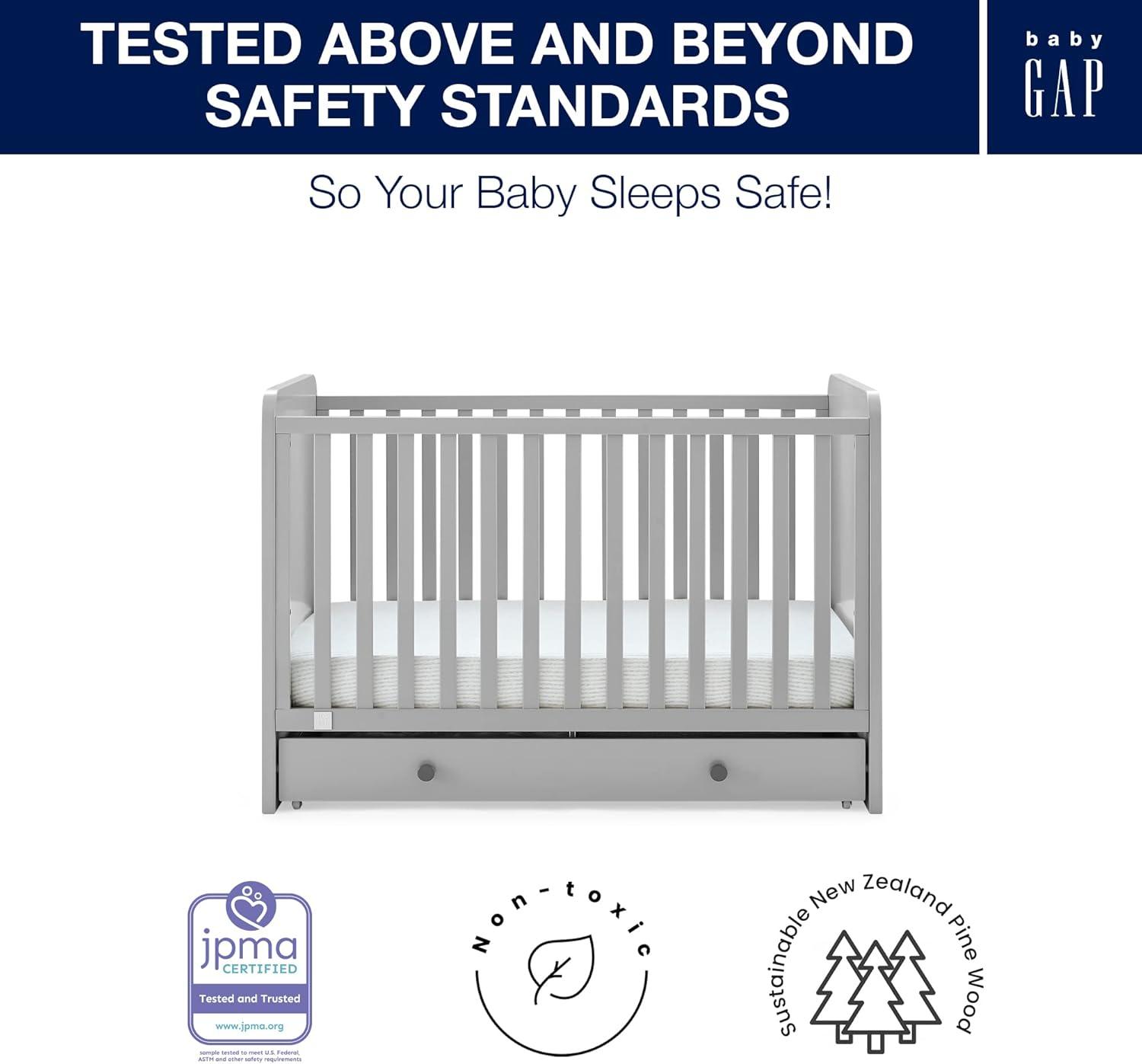 imageGAP babyGap Graham 4in1 Convertible Crib with Storage Drawer  Greenguard Gold Certified GreyDark Grey