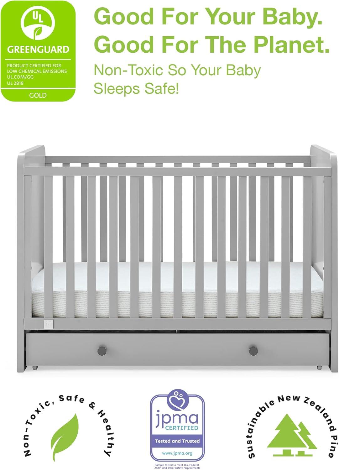 imageGAP babyGap Graham 4in1 Convertible Crib with Storage Drawer  Greenguard Gold Certified GreyDark Grey
