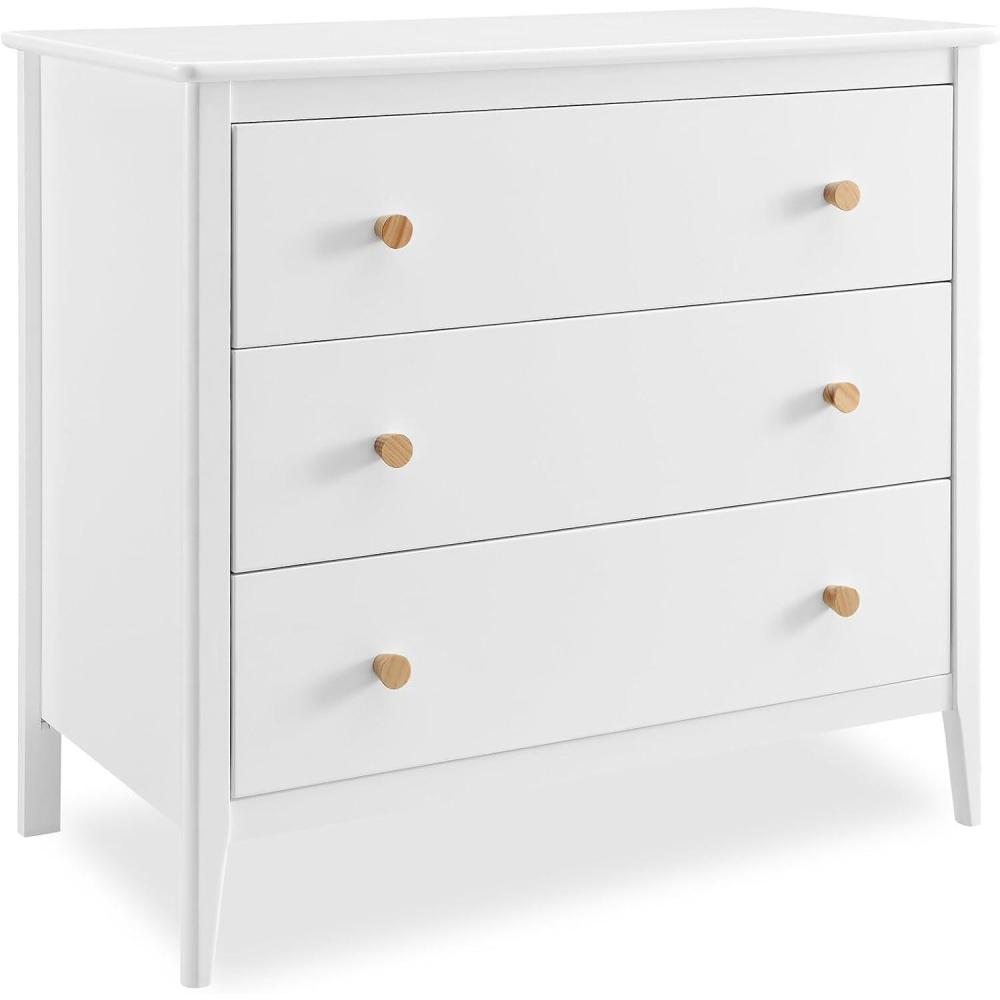imageDelta Children Callum 3 Drawer Dresser with Interlocking Drawers Bianca WhiteNaturalBianca WhiteNatural