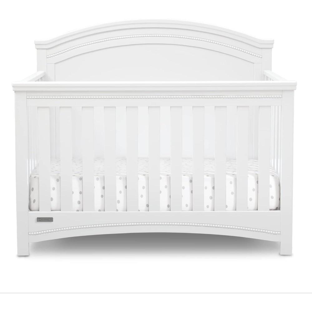 imageDelta Children Simmons Kids SlumberTime Emma 4in1 Convertible Baby Crib N More  Greenguard Gold Certified Bianca WhiteBianca White