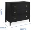 imageDelta Children Callum 3 Drawer Dresser with Interlocking Drawers Bianca WhiteNaturalBlack EbonyNatural