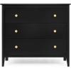 imageDelta Children Callum 3 Drawer Dresser with Interlocking Drawers Bianca WhiteNaturalBlack EbonyNatural