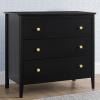 imageDelta Children Callum 3 Drawer Dresser with Interlocking Drawers Bianca WhiteNaturalBlack EbonyNatural