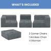 imageDelta Children Cozee 4Piece Sectional Sofa Set 20quotD x 20quotW x 155quotH Grey