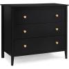 imageDelta Children Callum 3 Drawer Dresser with Interlocking Drawers Bianca WhiteNaturalBlack EbonyNatural
