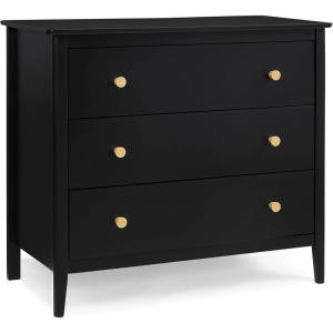 imageDelta Children Callum 3 Drawer Dresser with Interlocking Drawers Bianca WhiteNaturalBlack EbonyNatural