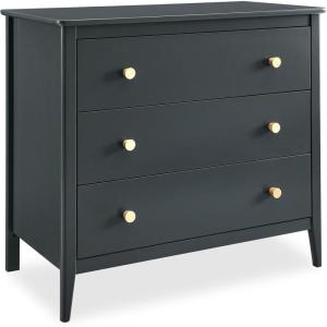 imageDelta Children Callum 3 Drawer Dresser with Interlocking Drawers Bianca WhiteNaturalCharcoal GreyNatural