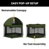imageJeep Hexagon Pop Up Play Yard with Removable Canopy  Ideal for Indoor and Outdoor Use Olive GreenOlive Green