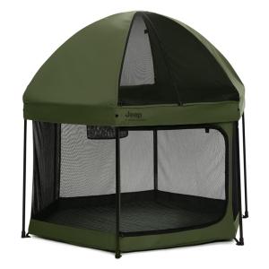 imageJeep Hexagon Pop Up Play Yard with Removable Canopy  Ideal for Indoor and Outdoor Use Olive GreenOlive Green