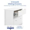 imageDelta Children Cassie 3 Drawer Dresser with Changing Top and Interlocking Drawers Bianca WhiteBianca White