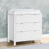 imageDelta Children Cassie 3 Drawer Dresser with Changing Top and Interlocking Drawers Bianca WhiteBianca White