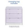 imageDelta Children Cassie 3 Drawer Dresser with Changing Top and Interlocking Drawers Bianca WhiteLilac