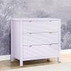 imageDelta Children Cassie 3 Drawer Dresser with Changing Top and Interlocking Drawers Bianca WhiteLilac