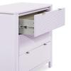 imageDelta Children Cassie 3 Drawer Dresser with Changing Top and Interlocking Drawers Bianca WhiteLilac
