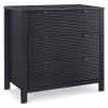 imageDelta Children Cassie 3 Drawer Dresser with Changing Top and Interlocking Drawers Bianca WhiteMidnight Grey