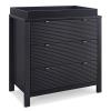 imageDelta Children Cassie 3 Drawer Dresser with Changing Top and Interlocking Drawers Bianca WhiteMidnight Grey
