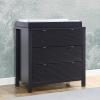 imageDelta Children Cassie 3 Drawer Dresser with Changing Top and Interlocking Drawers Bianca WhiteMidnight Grey
