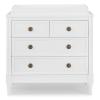 imageDelta Children Madeline 4 Drawer Dresser with Changing Top and Interlocking Drawers  Greenguard Gold Certified Bianca WhiteTextured AlmondBianca White