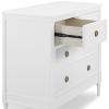 imageDelta Children Madeline 4 Drawer Dresser with Changing Top and Interlocking Drawers  Greenguard Gold Certified Bianca WhiteTextured AlmondBianca White