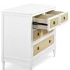 imageDelta Children Madeline 4 Drawer Dresser with Changing Top and Interlocking Drawers  Greenguard Gold Certified Bianca WhiteTextured AlmondBianca WhiteTextured Almond